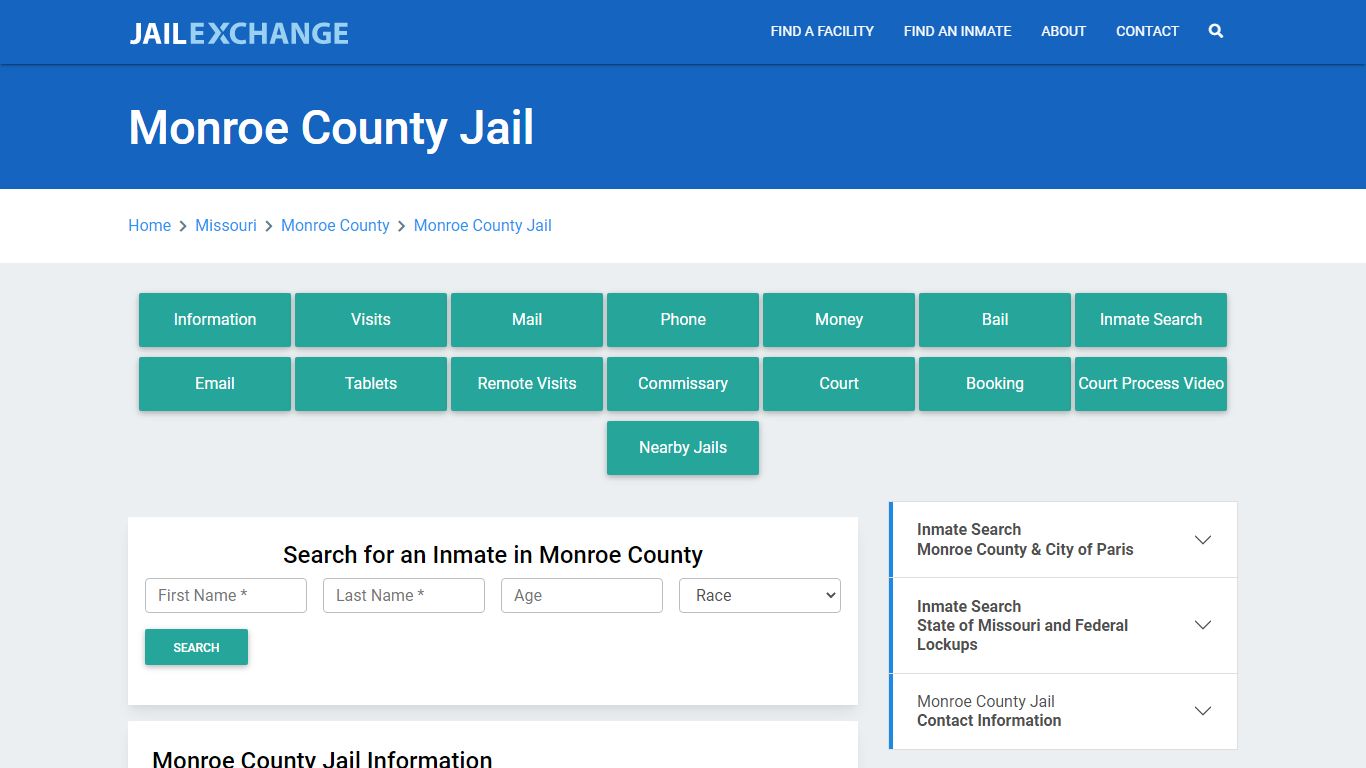 Monroe County Jail Roster Lookup, MO, Inmate Search